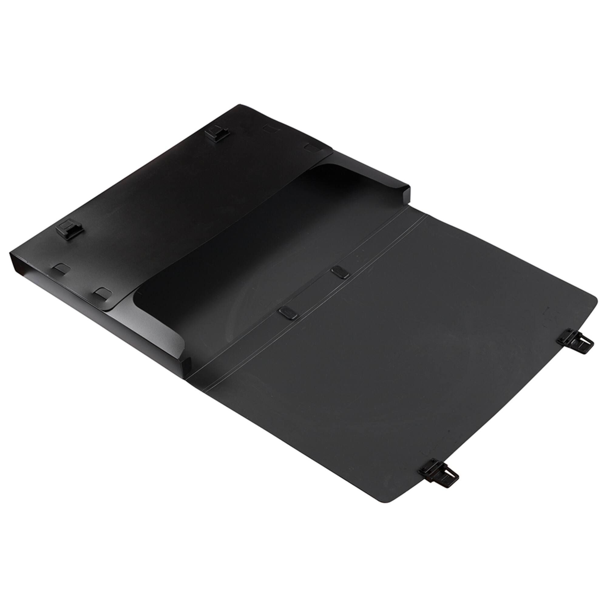 JAM Paper Black Plastic Portfolio File Carry Case with Handles